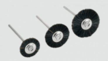 Miniaturbürsten mit weißen und schwarzen  Borsten – montiert für das Handstück. Ihn.12 St. 17-19-21-23-25 mm